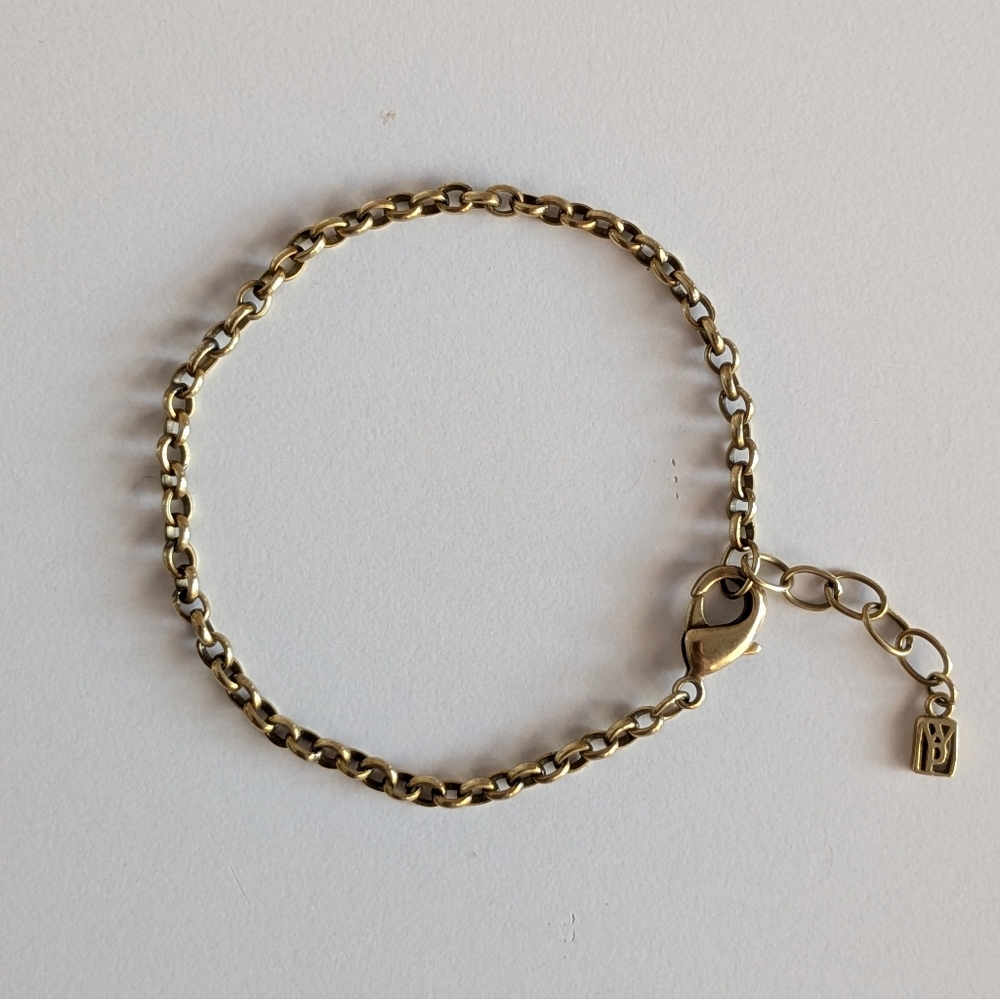 Waxing Poetic Golden Brass Rolo Chain Bracelet With Extension